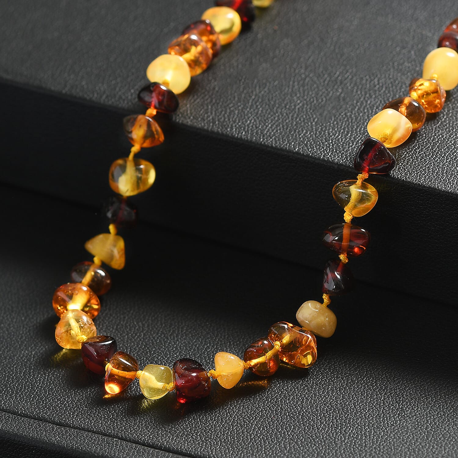 One Time Deal- Baltic Amber Organic Shape Necklace (Size - 20) - Multi 8411693 3