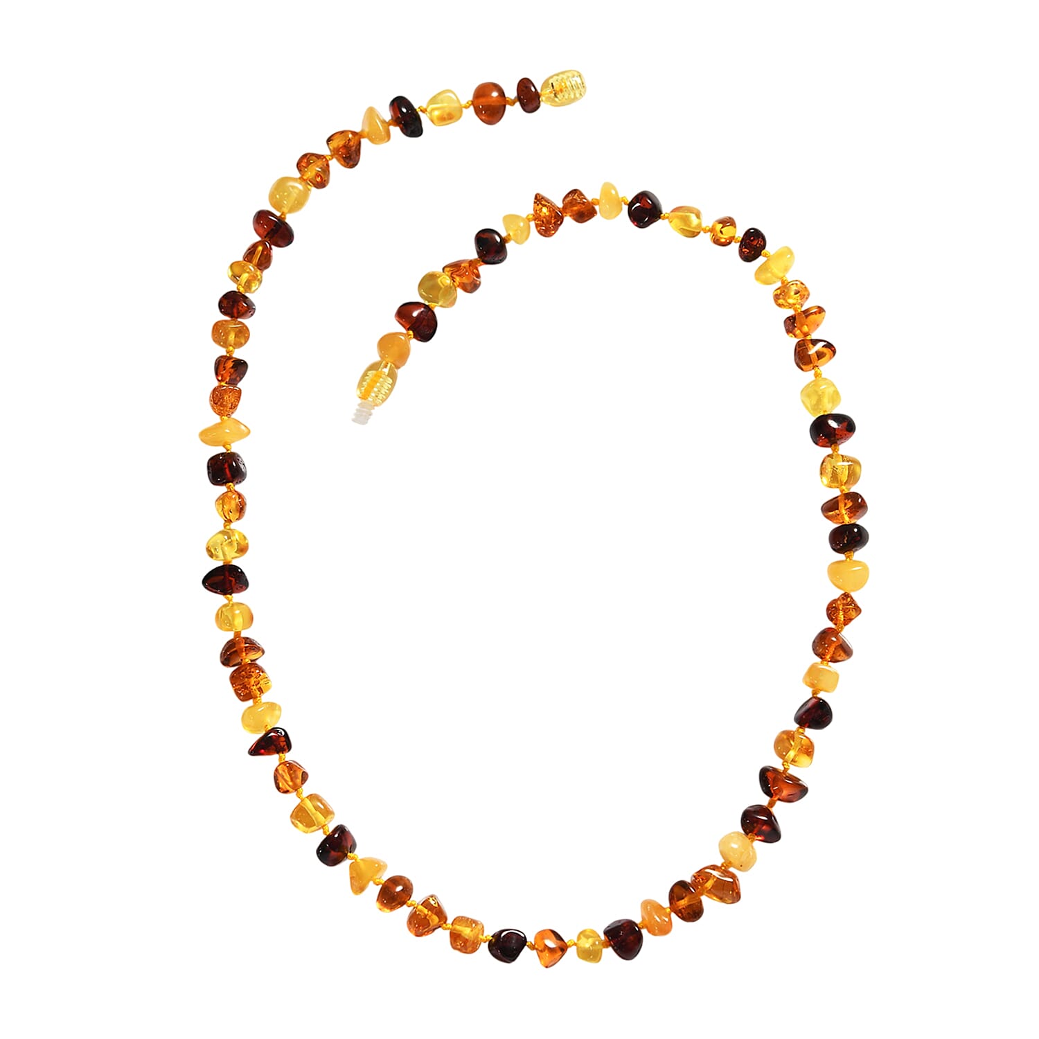 One Time Deal- Baltic Amber Organic Shape Necklace (Size - 20) - Multi 8411693 5