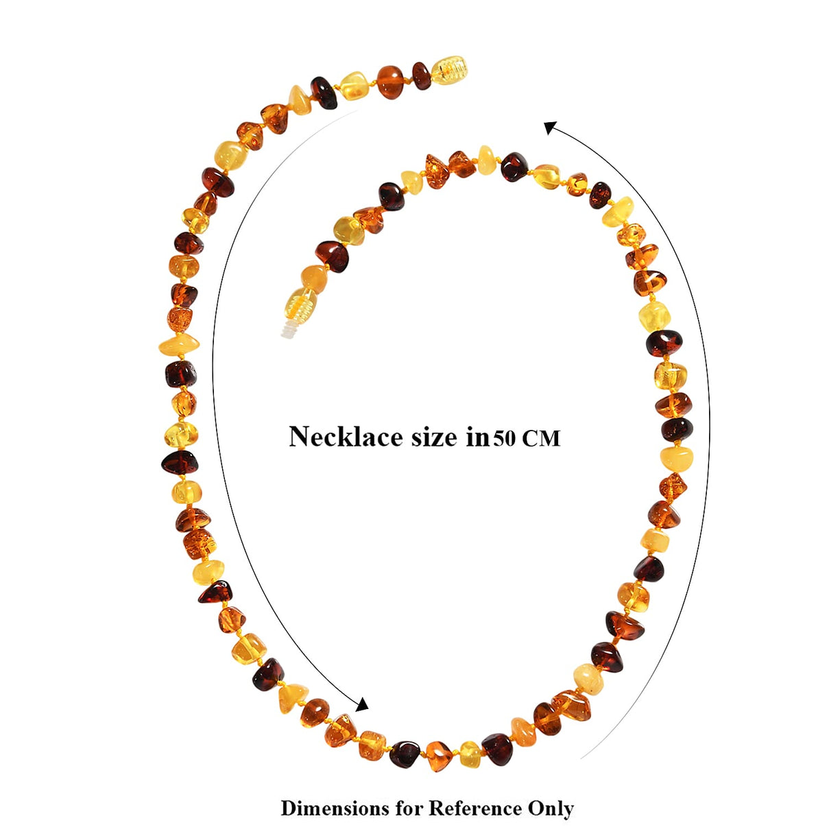 One Time Deal- Baltic Amber Organic Shape Necklace (Size - 20) - Multi 8411693 7