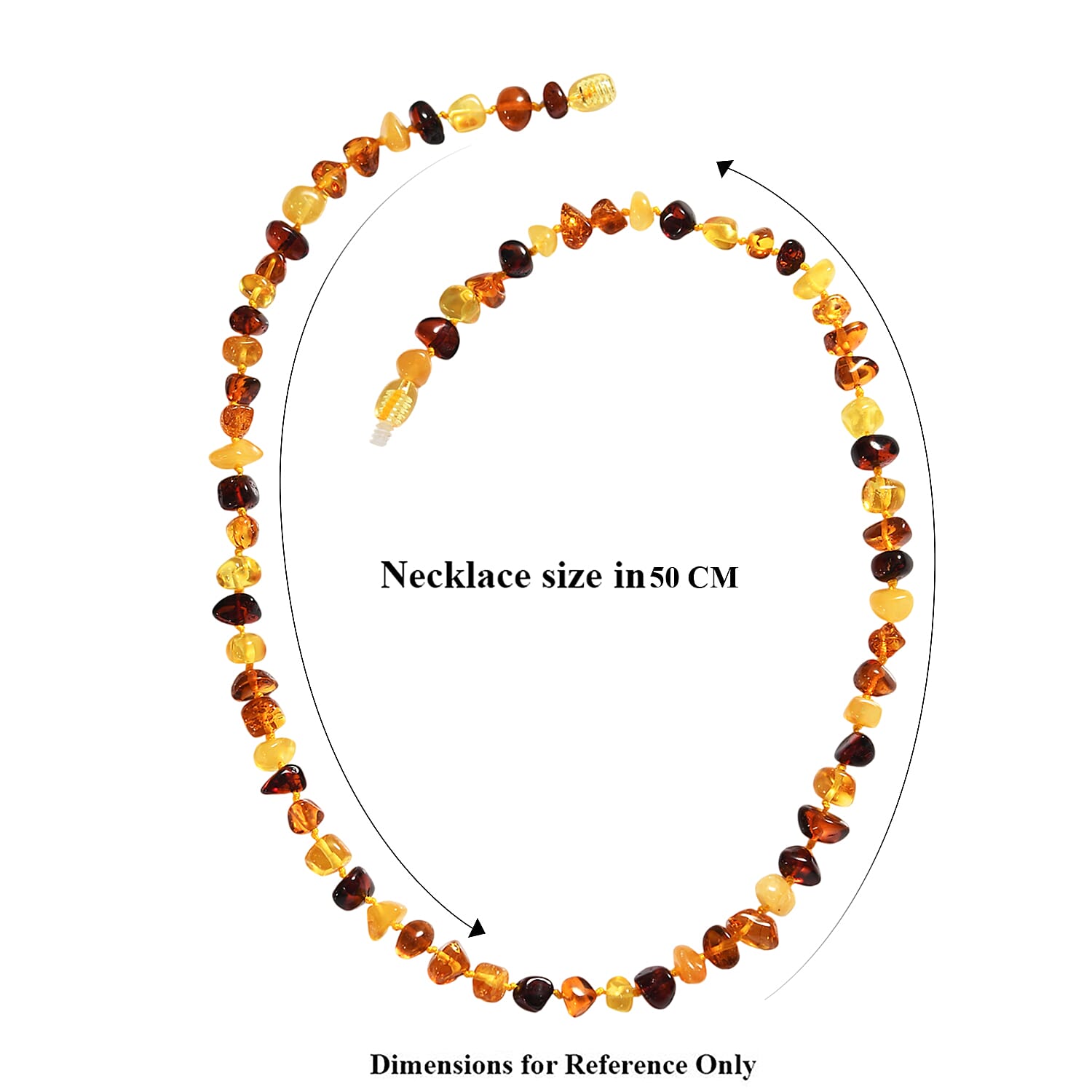 One Time Deal- Baltic Amber Organic Shape Necklace (Size - 20) - Multi 8411693 7