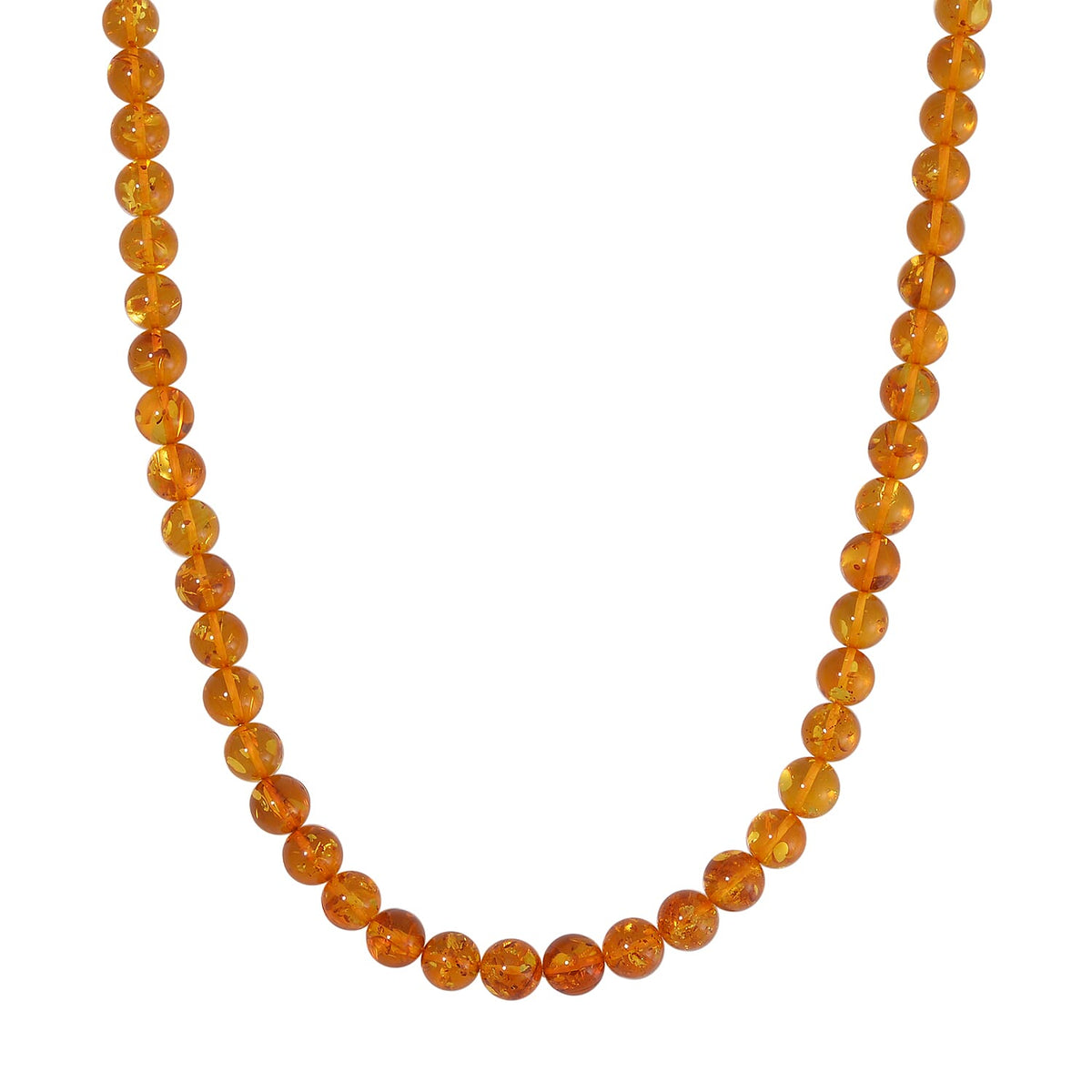 AAA Amber  Necklace (Size - 20) in Rhodium Overlay Sterling Silver 107.00 Ct 7796319 0