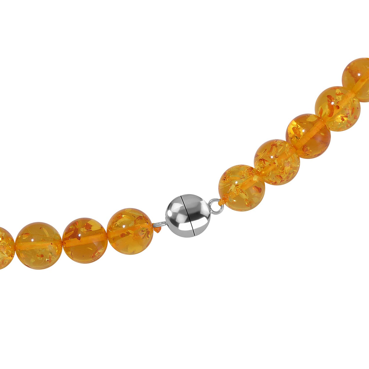 AAA Amber  Necklace (Size - 20) in Rhodium Overlay Sterling Silver 107.00 Ct 7796319 4