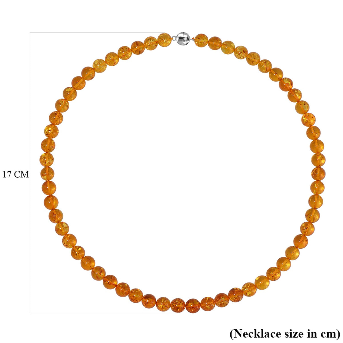 AAA Amber  Necklace (Size - 20) in Rhodium Overlay Sterling Silver 107.00 Ct 7796319 5