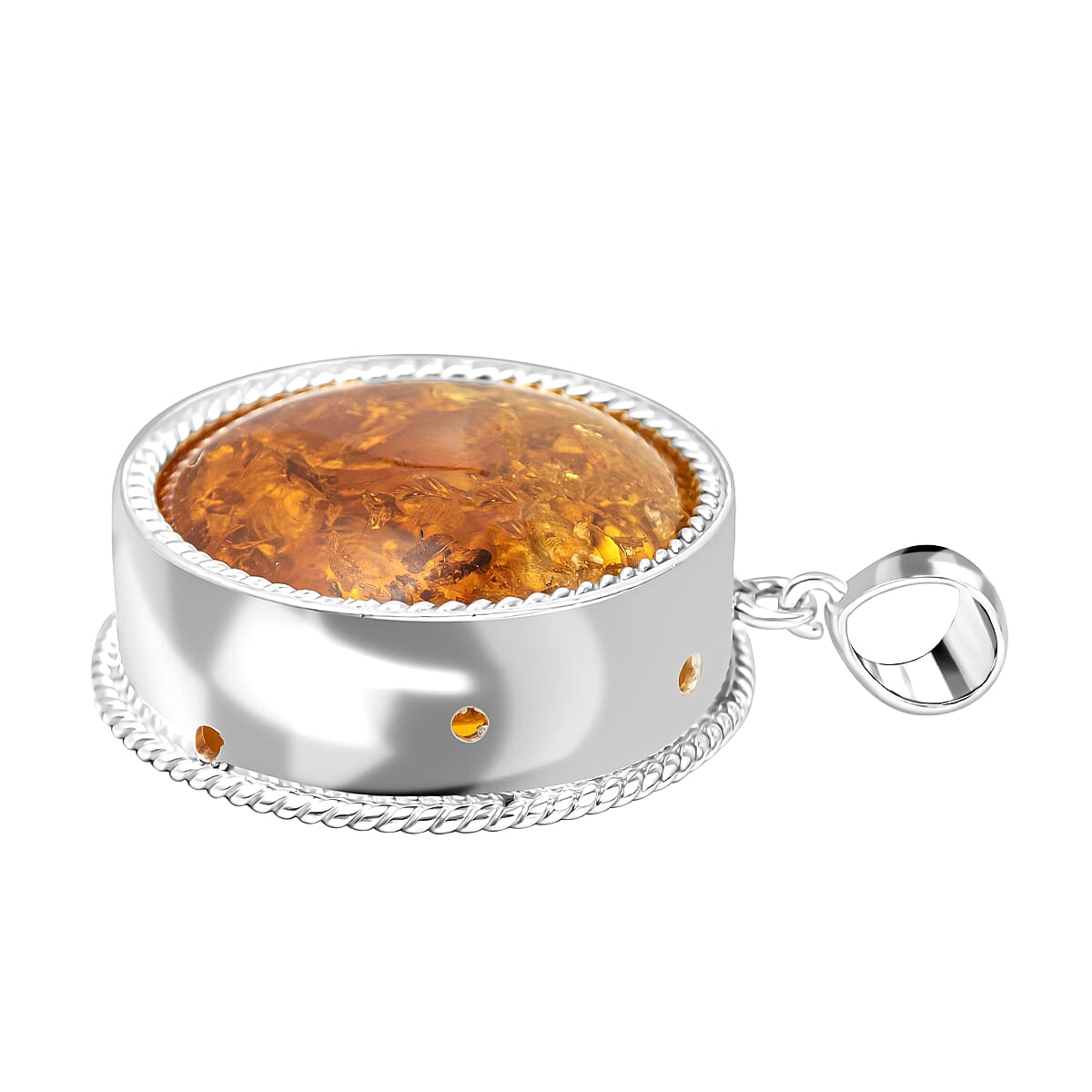 Tucson Special- Amber Pendant in Sterling Silver, Silver Wt. 14.00 Gms 7383151 3