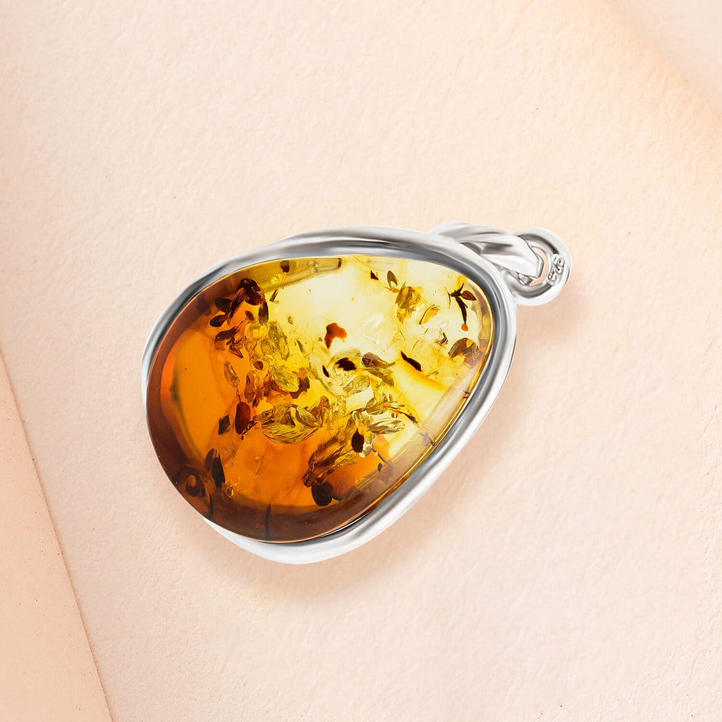 Tucson Special - Amber Pendant in Sterling Silver