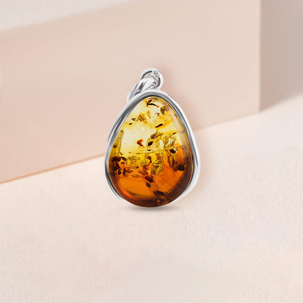 Tucson Special - Amber Pendant in Sterling Silver