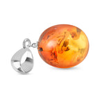 Amber Pendant in Sterling Silver