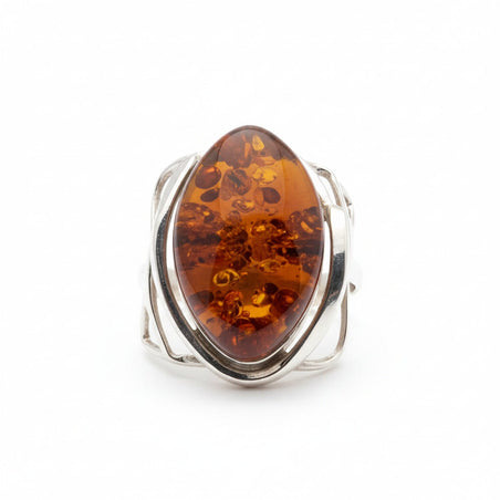Amber Solitaire Ring in Sterling Silver 16.00 Ct. 8224020 1