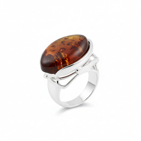 Amber Solitaire Ring in Sterling Silver 16.00 Ct. 8224020 2