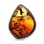 Amber  Ring  Sterling Silver 3.00 ct,  Silver Wt. 6.66 Gms  3.000  Ct.