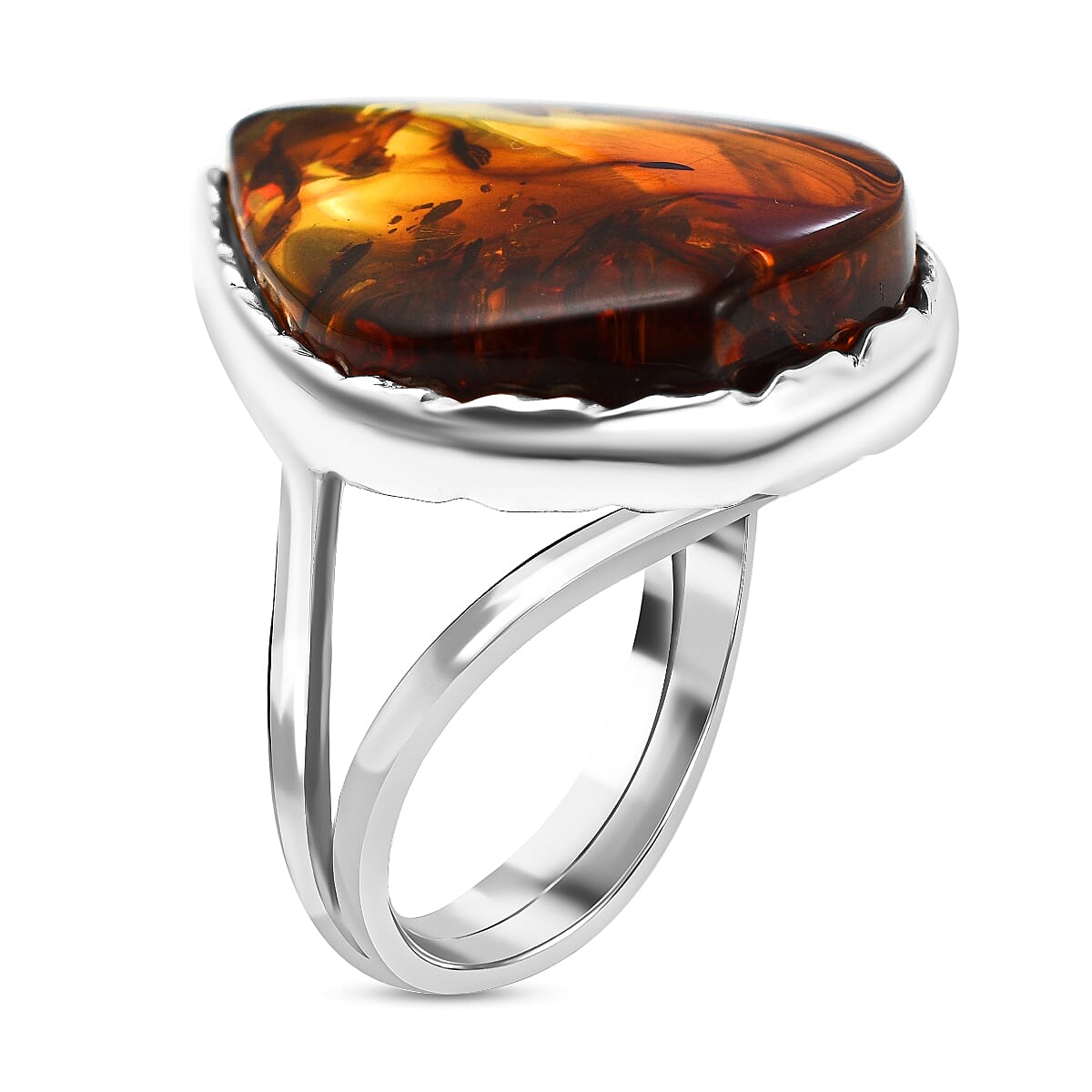 Amber Solitaire Ring in Sterling Silver 3.00 ct. 7959165 3