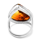 Amber  Ring  Sterling Silver 3.00 ct,  Silver Wt. 6.66 Gms  3.000  Ct.