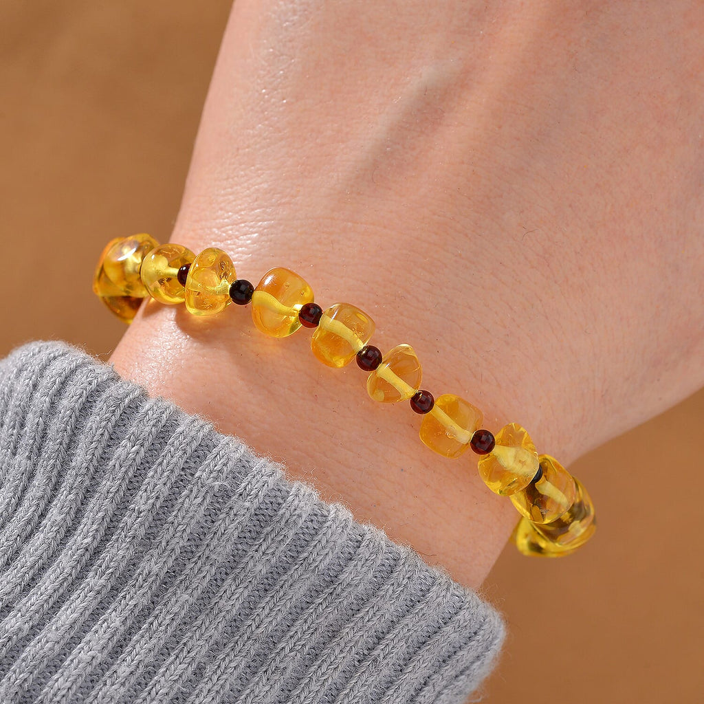 Yellow Baltic Amber Stretchable Bracelet (Size 7-10) 25.00 Ct.