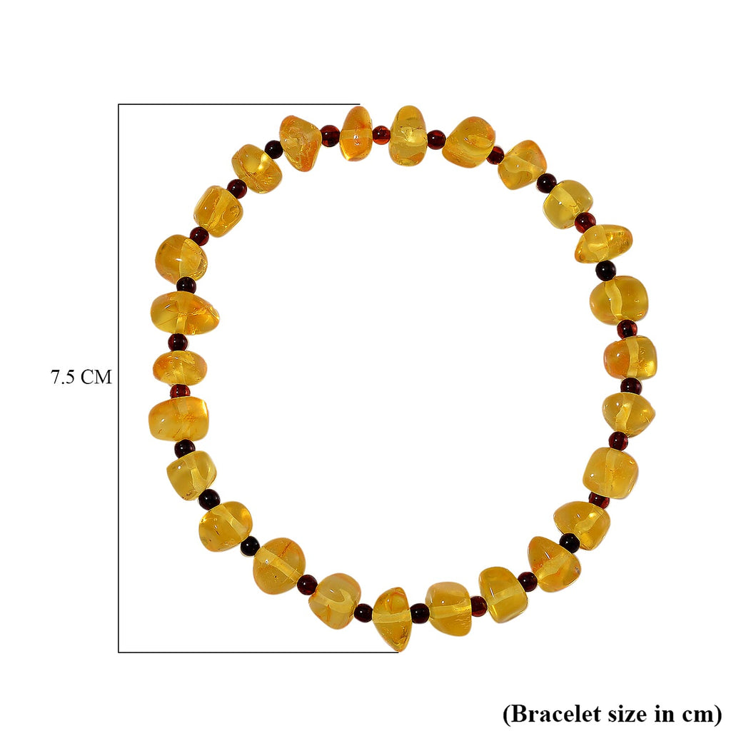 Yellow Baltic Amber Stretchable Bracelet (Size 7-10) 25.00 Ct.