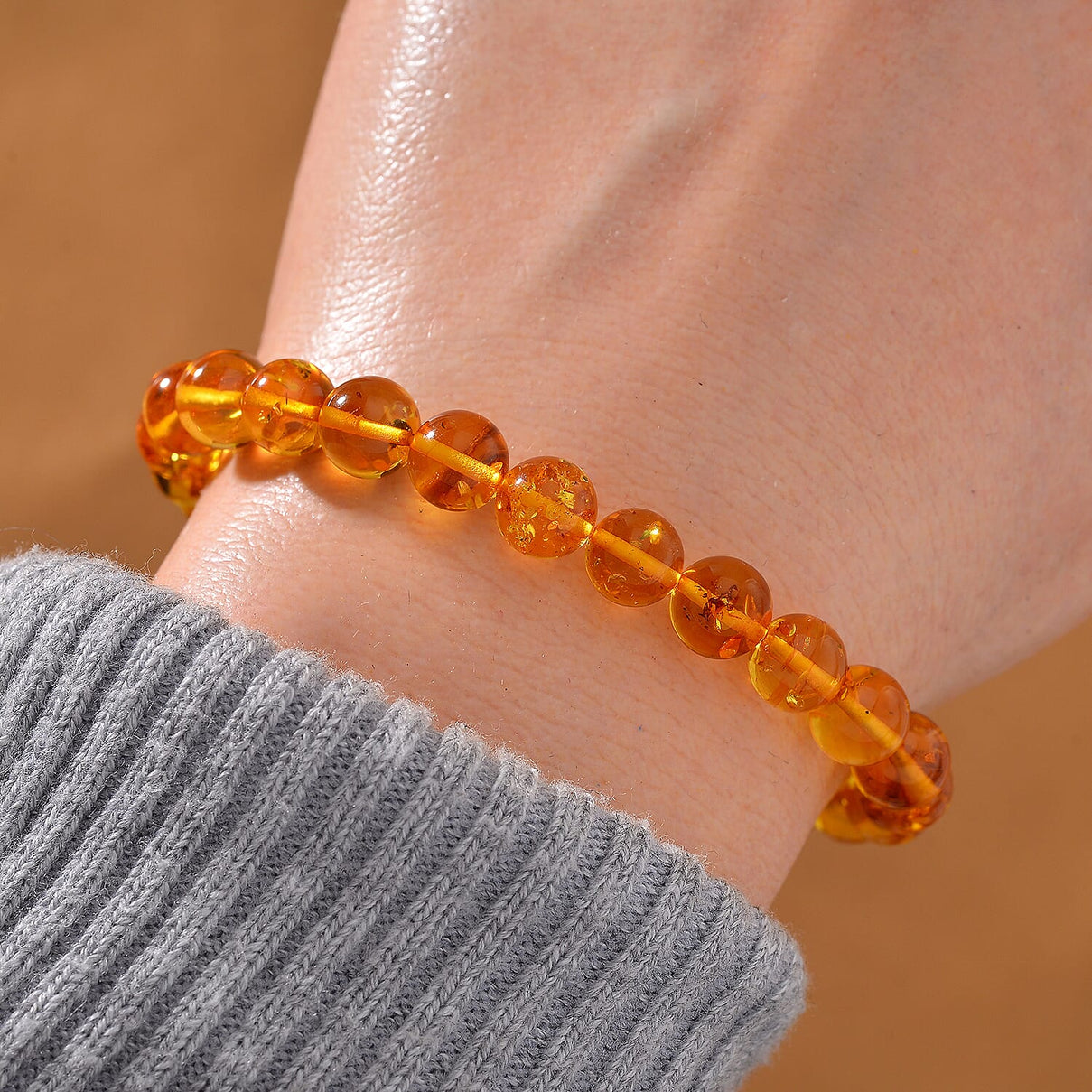 Baltic Amber Bead Stretchable Bracelet 7954592 1