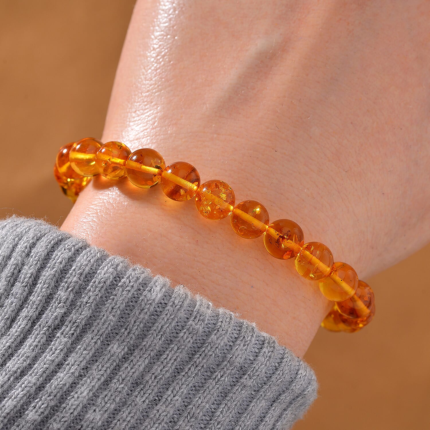 Baltic Amber Bead Stretchable Bracelet 7954592 1