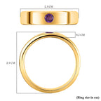 Amethyst Band Ring in 14K Gold Overlay Sterling Silver