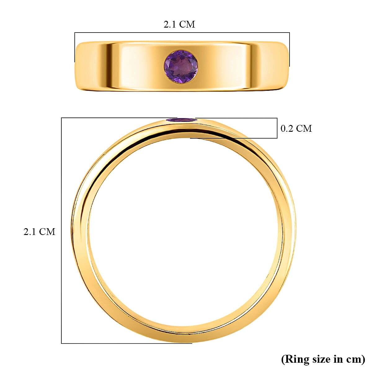 Amethyst Wedding Band Ring in 14K Gold Plated Sterling Silver 3731444 3