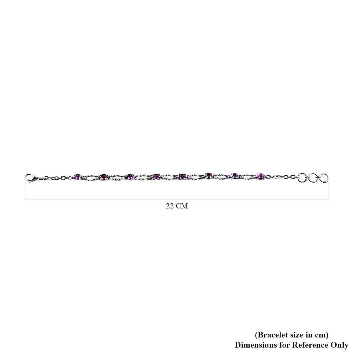 Amethyst Bracelet (Size 8.5 with Extender) in Stainless Steel 3862261 7