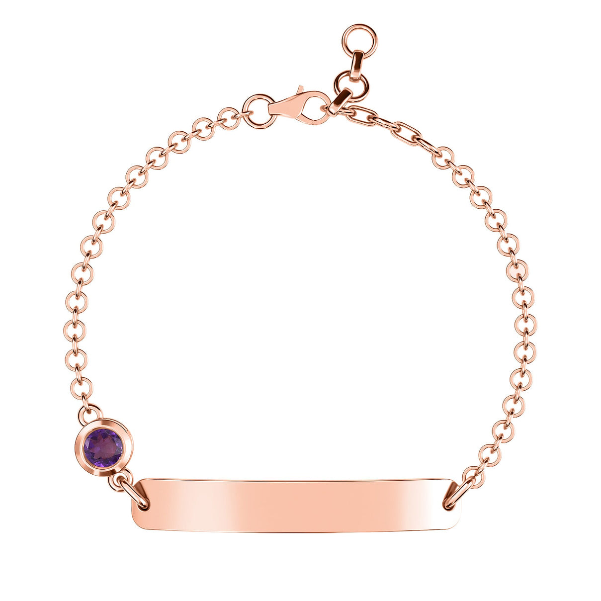 Amethyst Bracelet in Rose Gold Plated Sterling Silver Variations 3627422 0