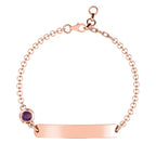 Amethyst Bracelet (Size 6 with Extender) in Rose Gold Overlay Sterling Silver, Silver wt 5.40 Gms