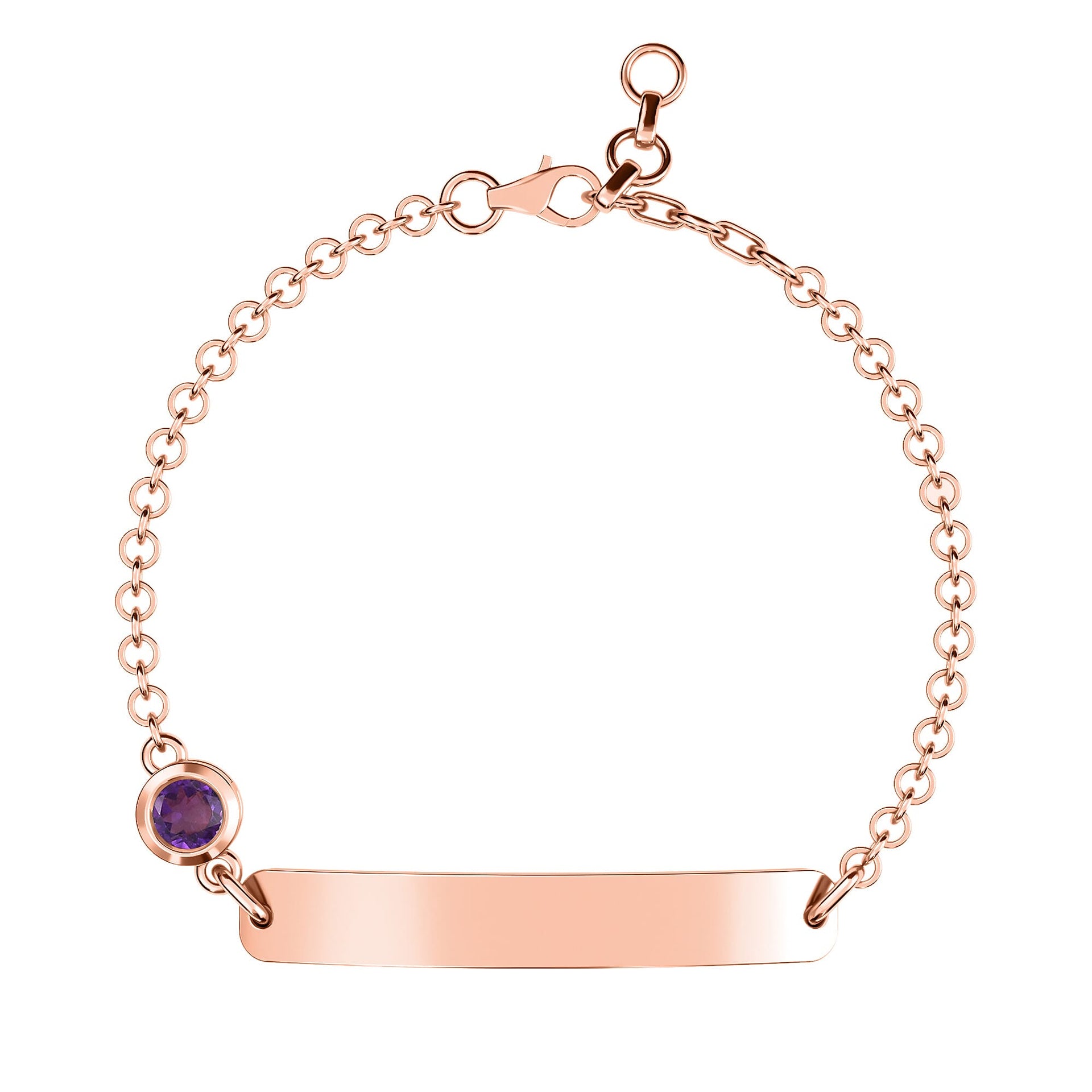 Amethyst Bracelet in Rose Gold Plated Sterling Silver Variations 3627422 0