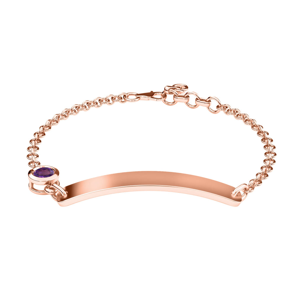 Amethyst Bracelet (Size 6 with Extender) in Rose Gold Overlay Sterling Silver, Silver wt 5.40 Gms