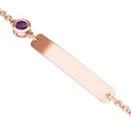 Amethyst Bracelet (Size 6 with Extender) in Rose Gold Overlay Sterling Silver, Silver wt 5.40 Gms