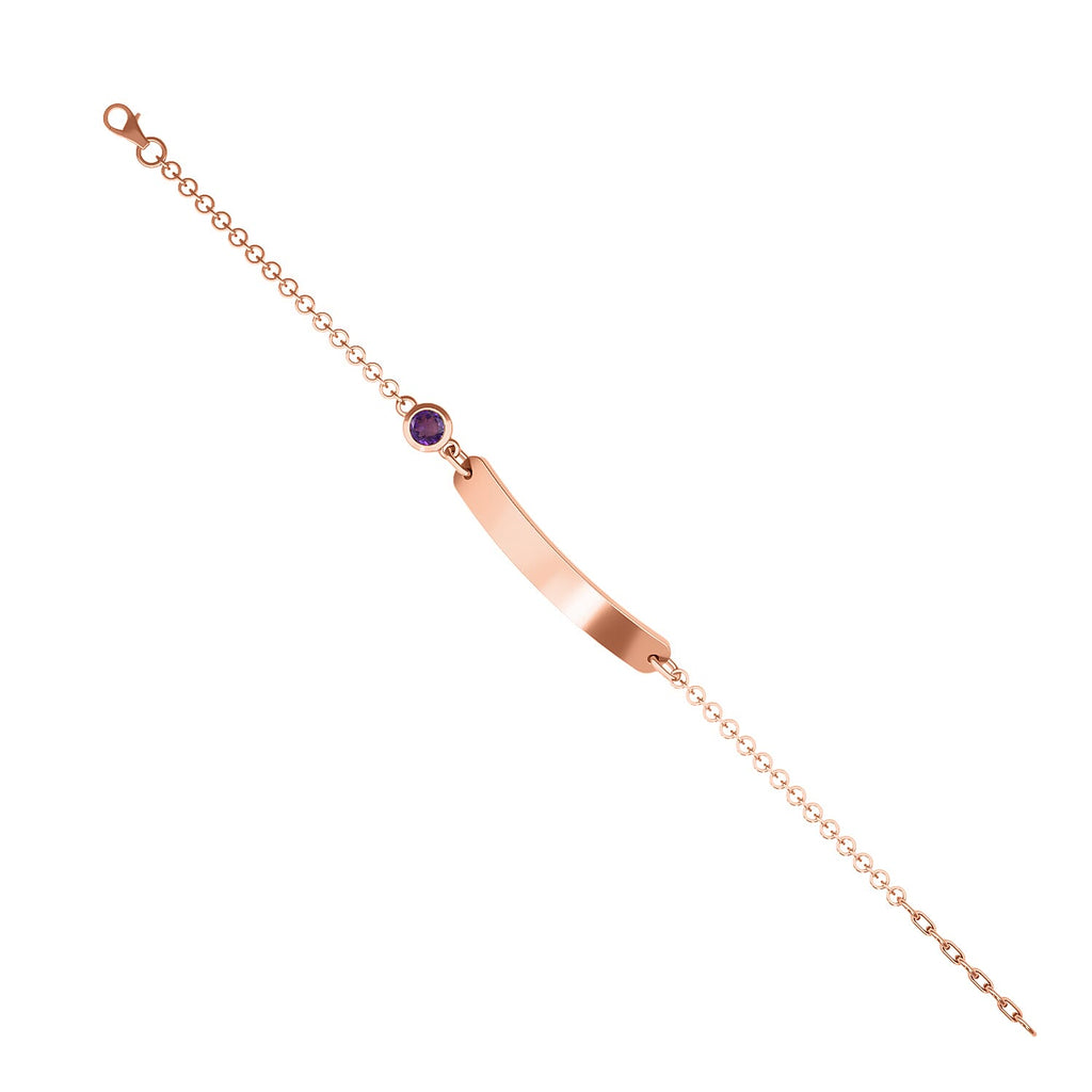 Amethyst Bracelet (Size 6 with Extender) in Rose Gold Overlay Sterling Silver, Silver wt 5.40 Gms