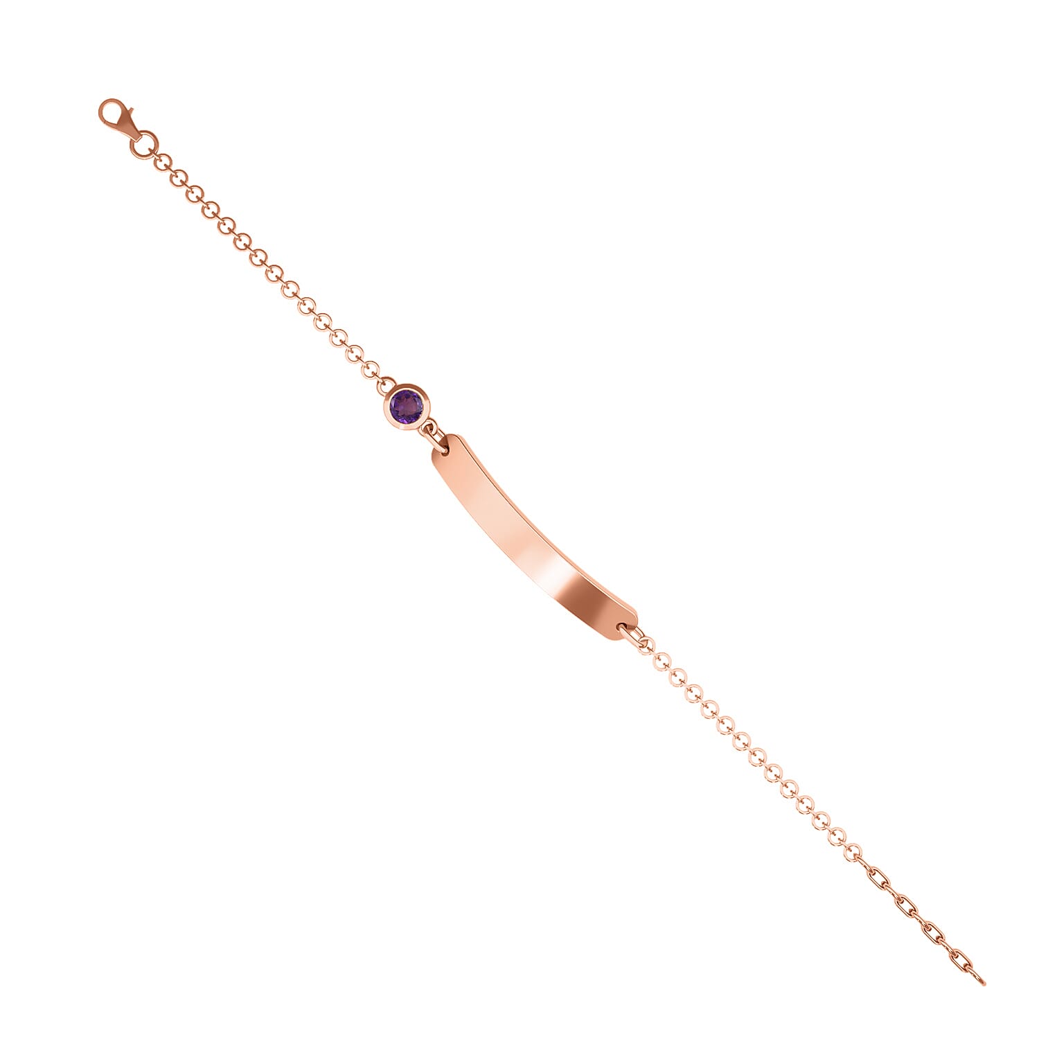 Amethyst Bracelet in Rose Gold Plated Sterling Silver Variations 3627422 4