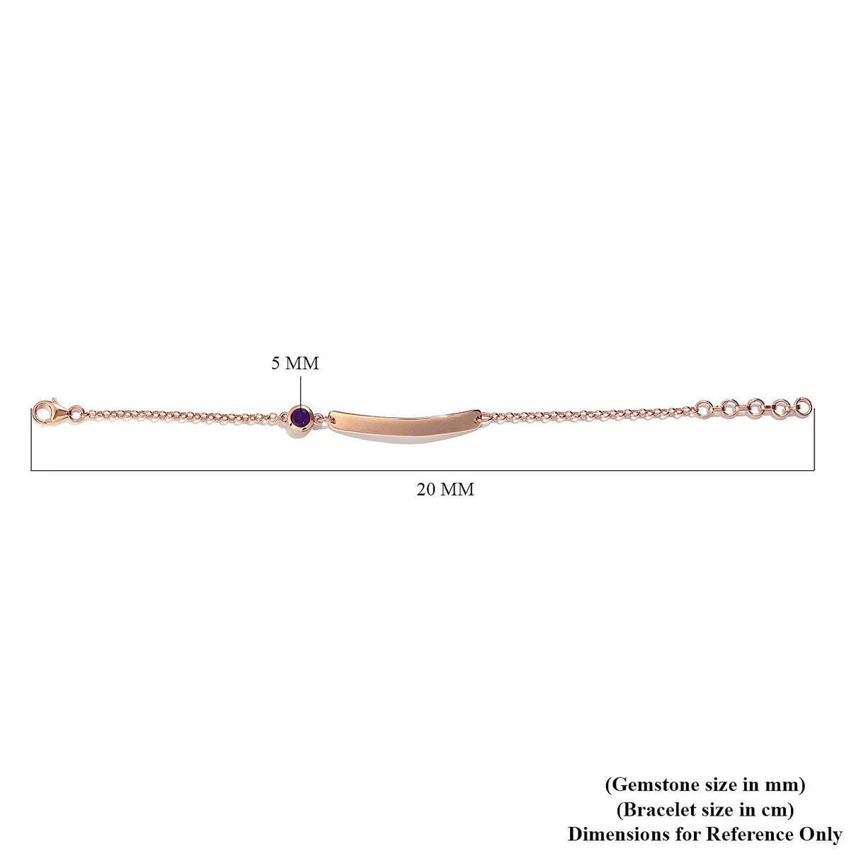 Amethyst Bracelet in Rose Gold Plated Sterling Silver Variations 3627422 6