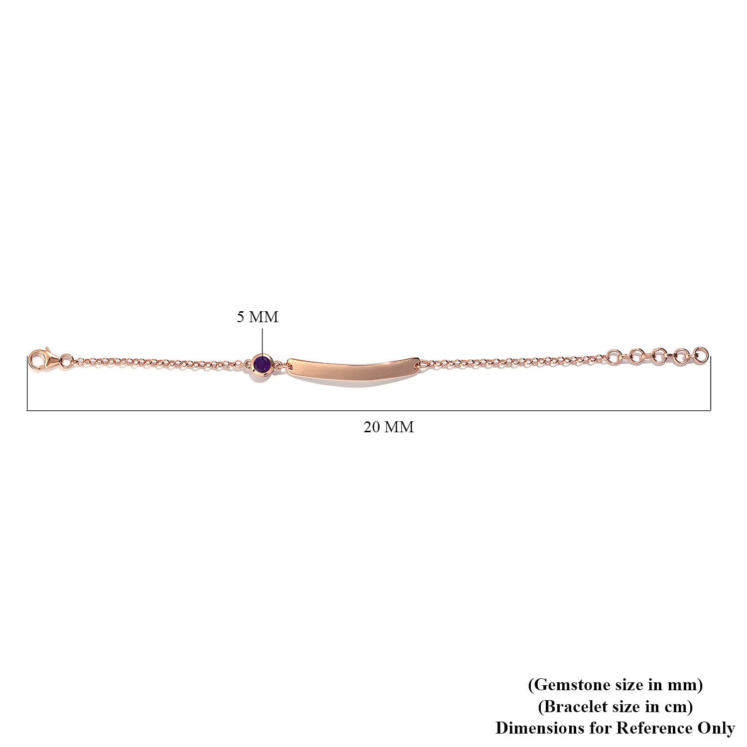 Amethyst Bracelet in Rose Gold Plated Sterling Silver Variations 3627422 6