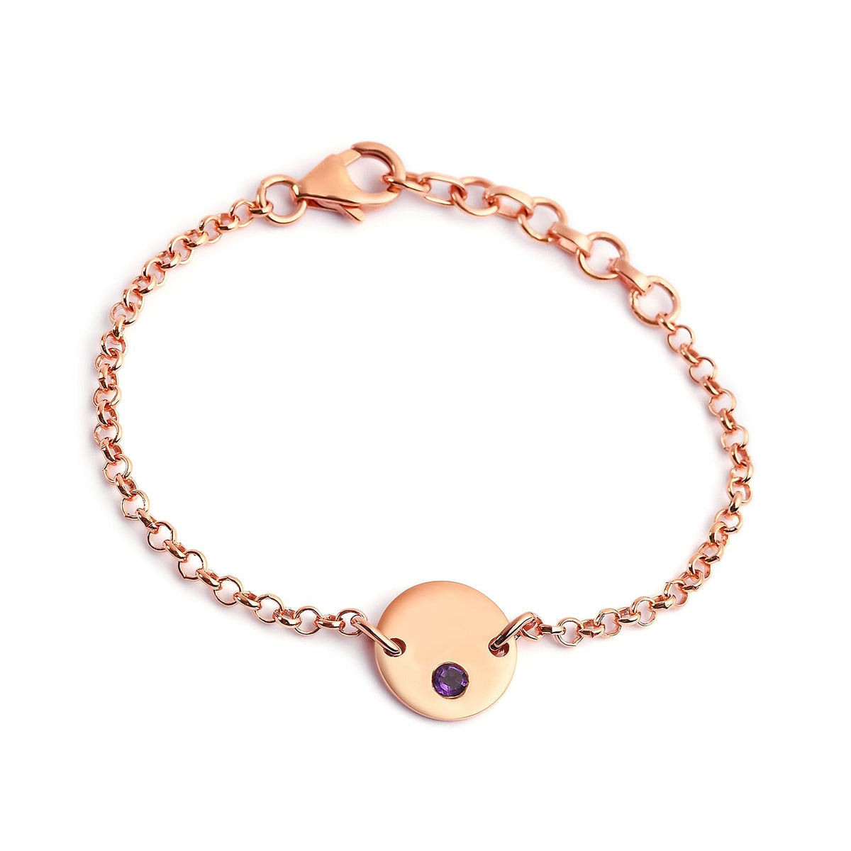 Amethyst Bracelet in Rose Gold Plated Sterling Silver 3627477 0