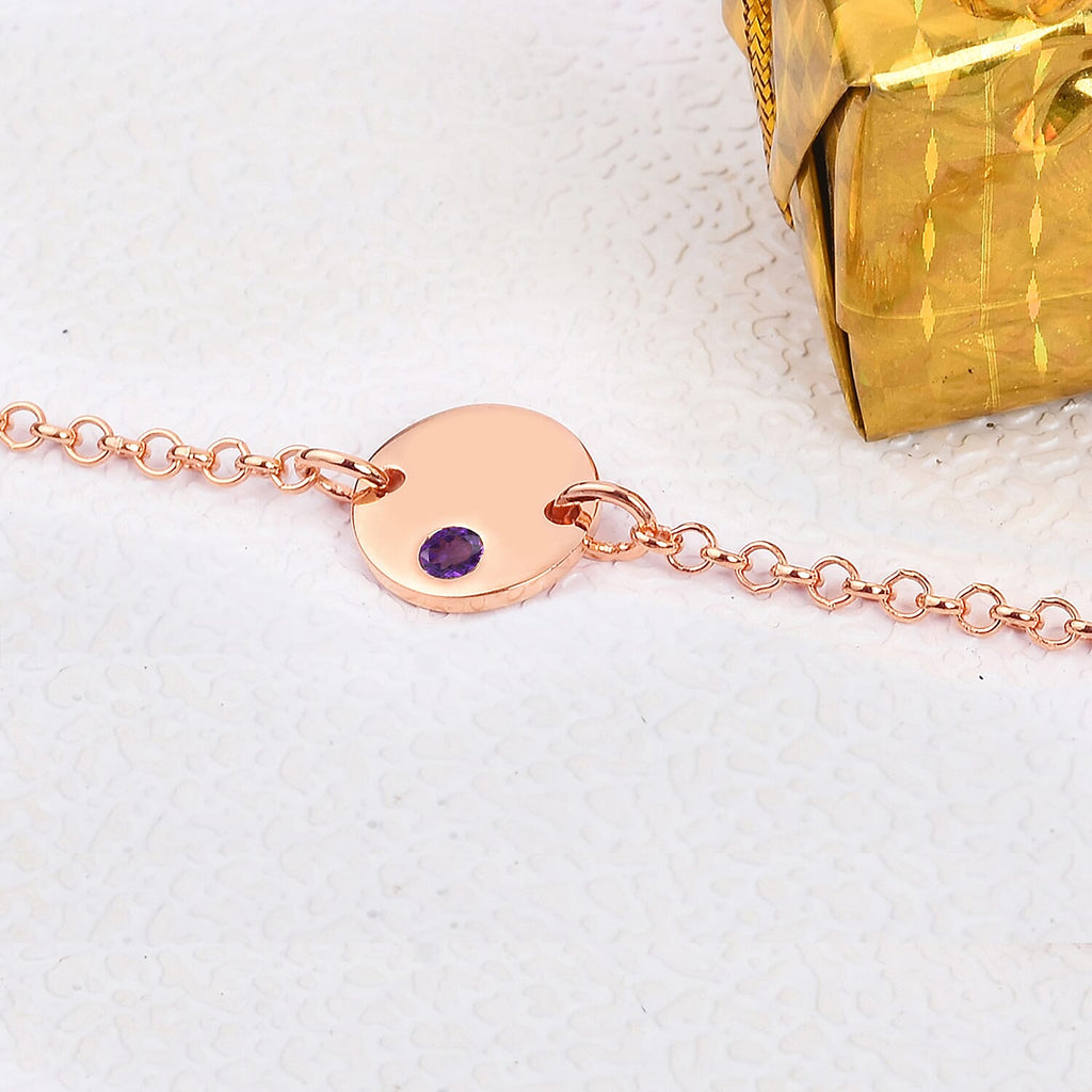 Amethyst Bracelet (Size 6 with Extender) in Rose Gold Overlay Sterling Silver