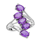 Amethyst Bypass Ring in Sterling Silver 2.00 Ct.