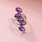 Amethyst Bypass Ring in Sterling Silver 2.00 Ct.