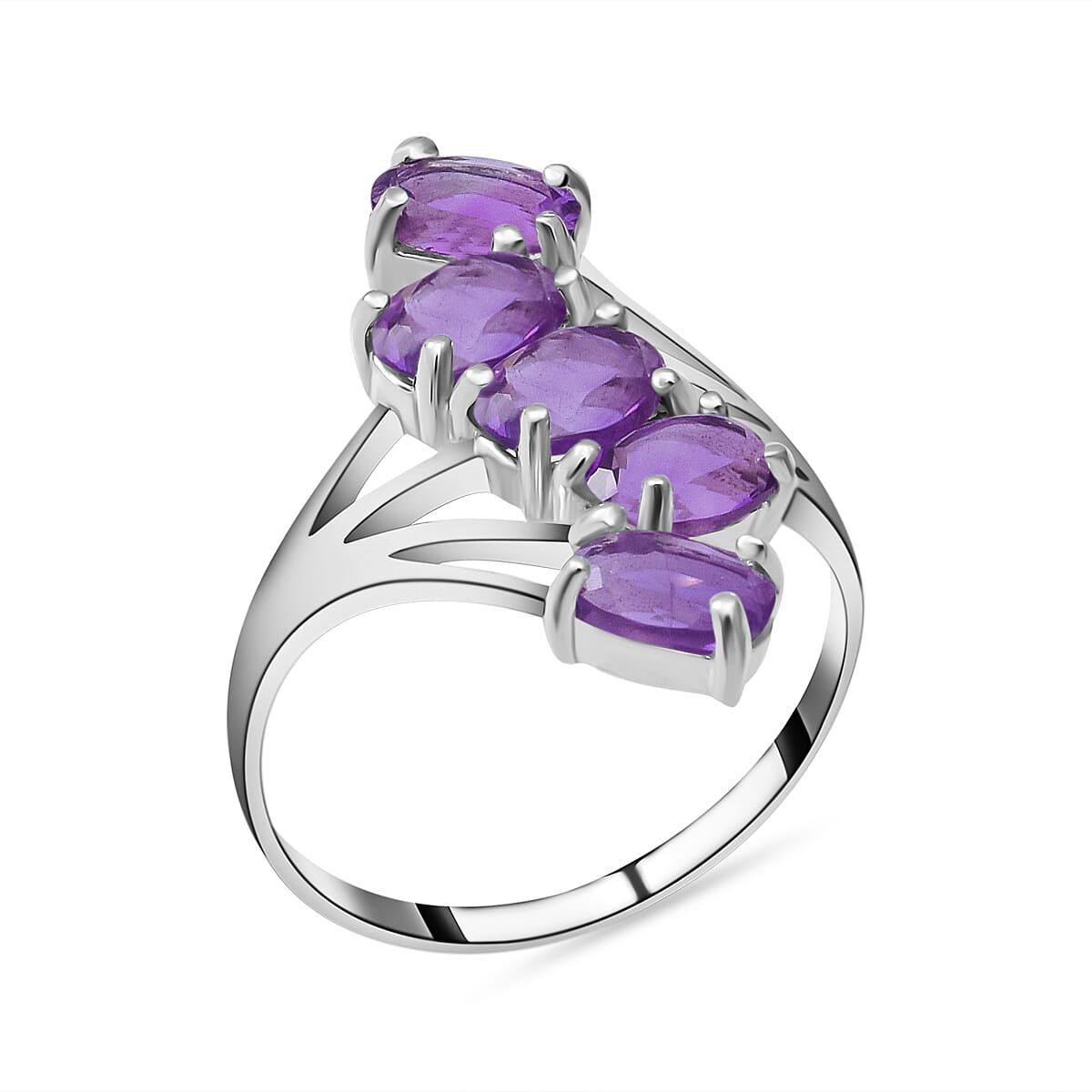 Amethyst Bypass Ring in Sterling Silver 2.00 Ct. 7000216 3
