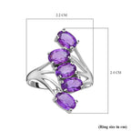 Amethyst Bypass Ring in Sterling Silver 2.00 Ct.