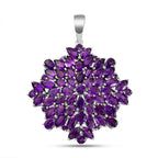 Amethyst Cluster Pendant in Platinum Overlay Sterling Silver 11.18 Ct, Silver Wt. 6.90 Gms