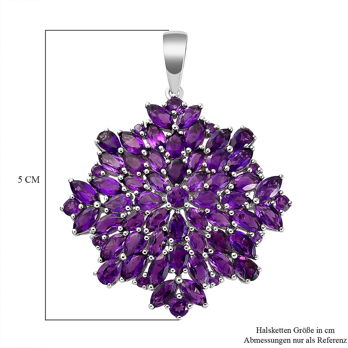 Amethyst Cluster Pendant in Platinum Overlay Sterling Silver 8862015 6
