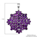 Amethyst Cluster Pendant in Platinum Overlay Sterling Silver 11.18 Ct, Silver Wt. 6.90 Gms