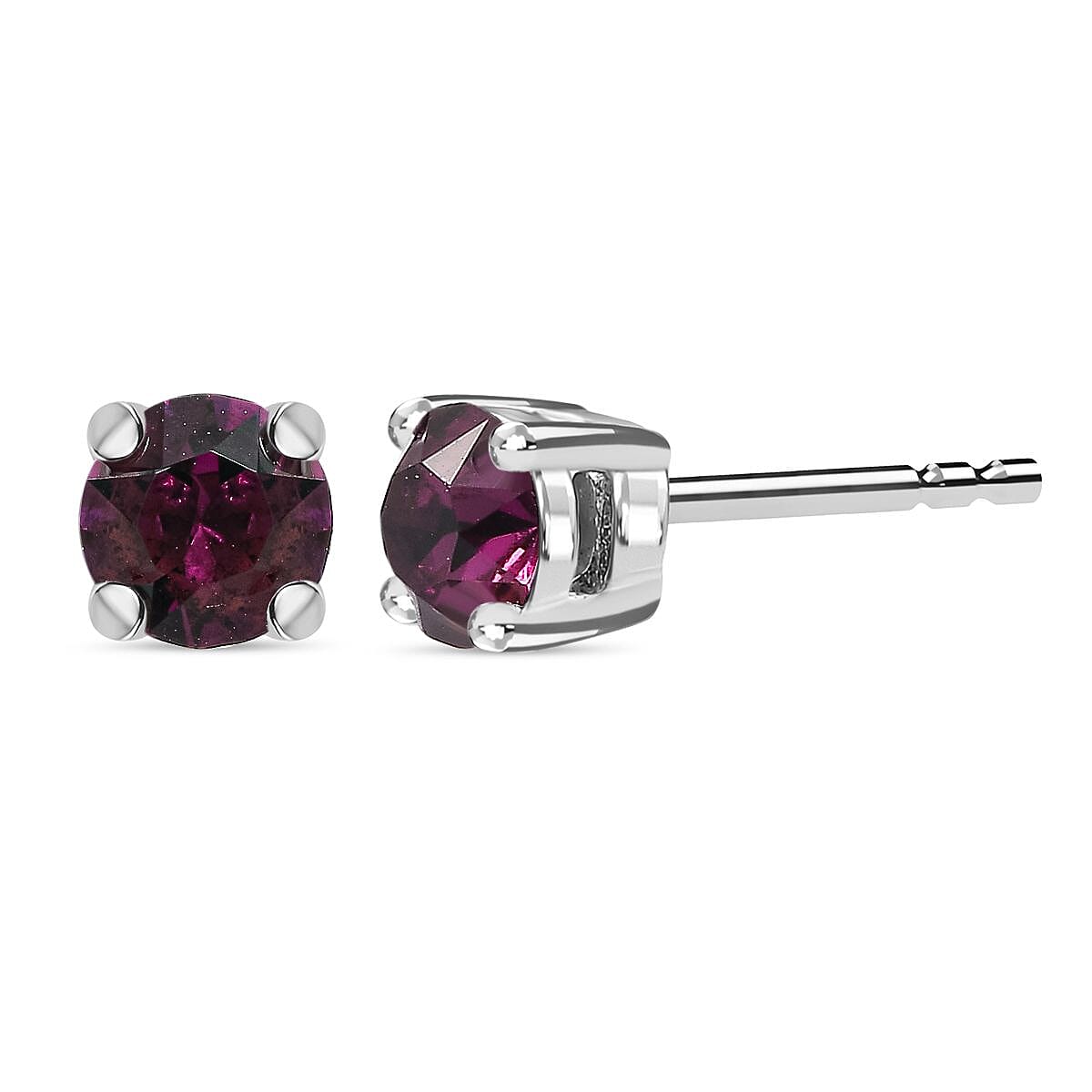 Amethyst Colour Austrian Crystal Solitaire Stud Earrings in Sterling Silver 7601385 0