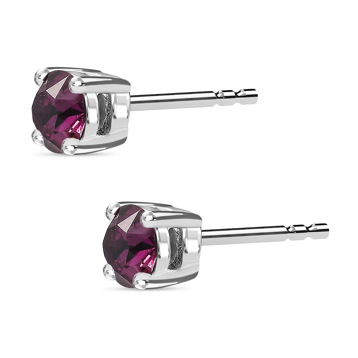 Amethyst Colour Austrian Crystal Solitaire Stud Earrings in Sterling Silver 7601385 5