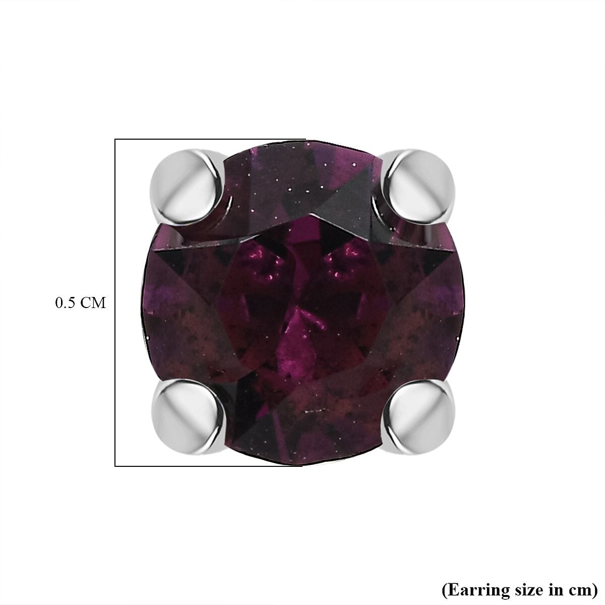 Amethyst Colour Austrian Crystal Solitaire Stud Earrings in Sterling Silver 7601385 7