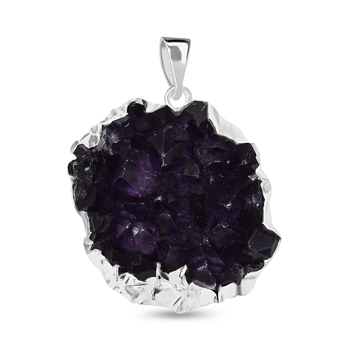 Tucson Find-Amethyst Crystal Solitaire Geode Pendant 7789048 0