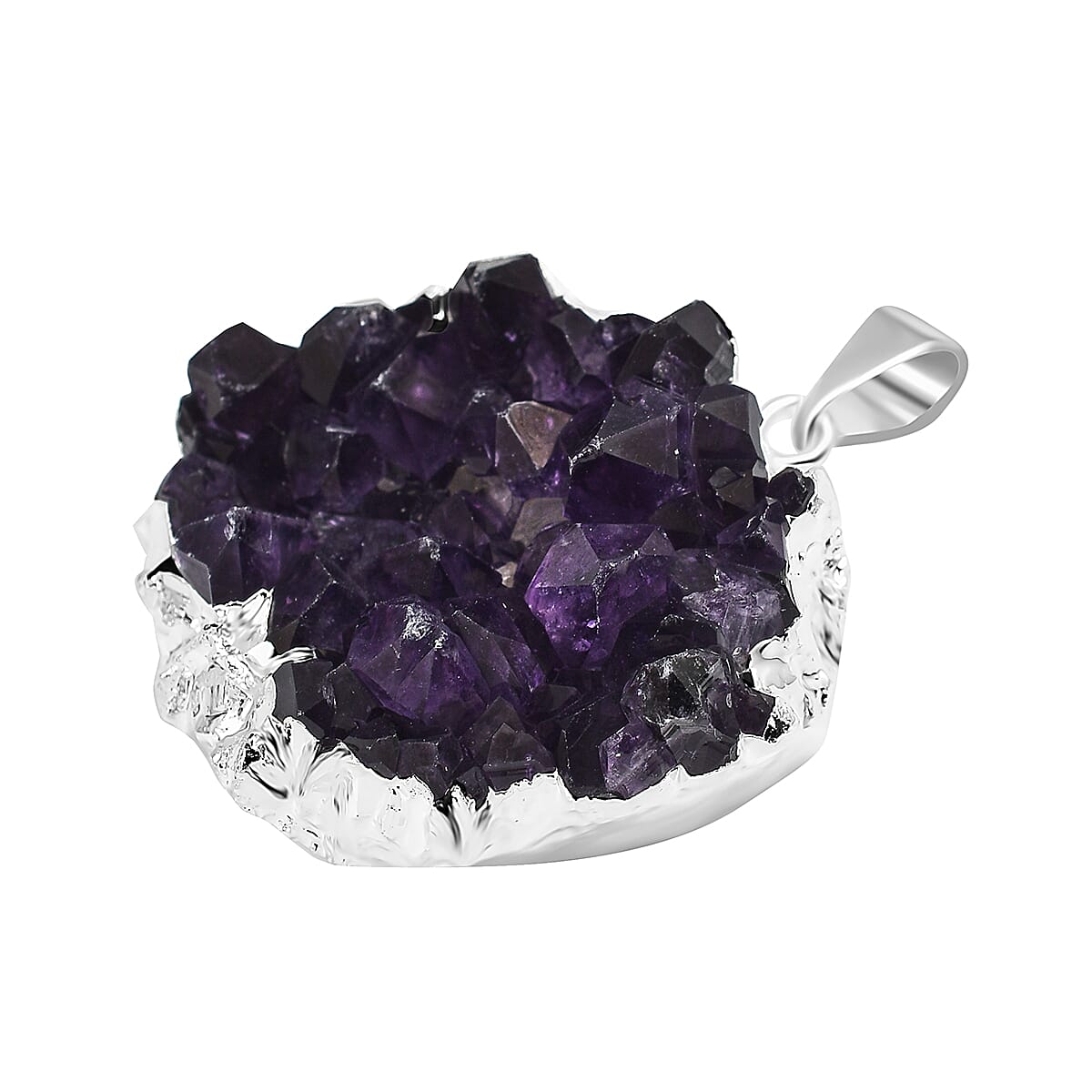Tucson Find-Amethyst Crystal Solitaire Geode Pendant 7789048 6