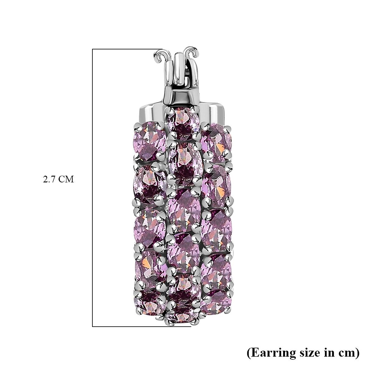 Simulated Amethyst Hoop Earrings with Clasp 7.97 Ct. V32609887 5