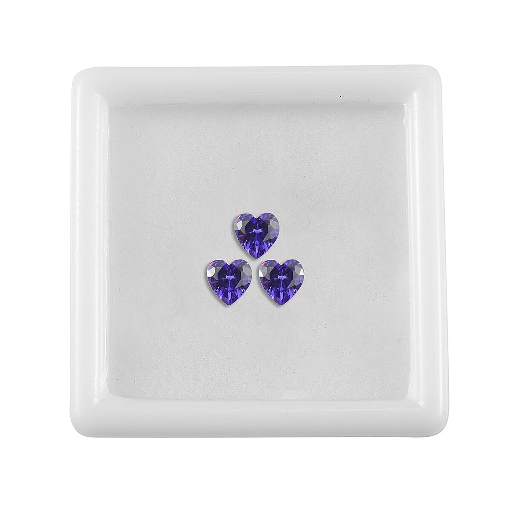 Amethyst Cubic Zirconia Heart Shape Gemstone 2.13 Ct.