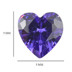 Amethyst Cubic Zirconia Heart Shape Gemstone 2.13 Ct.