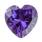 Amethyst Cubic Zirconia Heart Shape Gemstone 1.3 Ct.